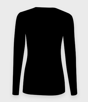 Damska koszulka z długim rękawem (bez nadruku, gładka) - czarna