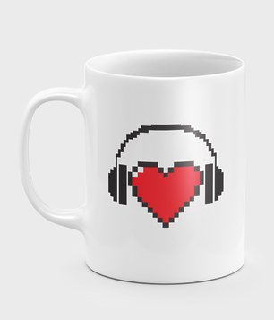 Kubek Heart with headphones 