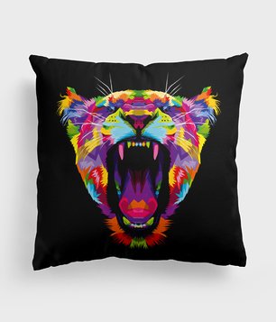 Poduszka full print Kolorowy tygrys