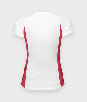 Koszulka damska sportowa (bez nadruku, gładka) biało-czerwona