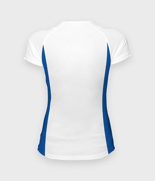 Koszulka damska sportowa (bez nadruku, gładka) biało-niebieska