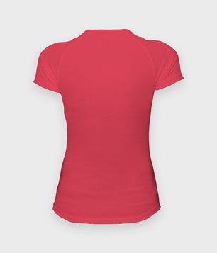 Koszulka damska sportowa (bez nadruku, gładka) - koralowa (neonowa)