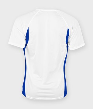 Koszulka męska sportowa (bez nadruku, gładka) biało-niebieska