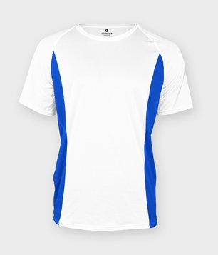 Koszulka męska sportowa (bez nadruku, gładka) biało-niebieska
