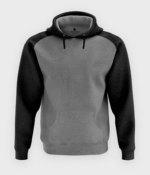 Męska bluza dwukolorowa (bez nadruku, gładka) - czarno-szara Męska bluza dwukolorowa (bez nadruku, gładka) - czarno-szara