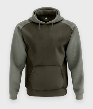 Męska bluza dwukolorowa premium (bez nadruku, gładka) - oliwkowa Męska bluza dwukolorowa premium (bez nadruku, gładka) - oliwkowa
