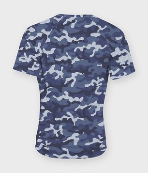 Męska koszulka moro (bez nadruku, gładka) - niebieska