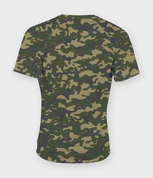 Męska koszulka moro (bez nadruku, gładka) - zielona