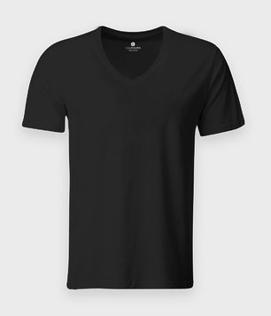 Męska koszulka v-neck (bez nadruku, gładka) - czarna