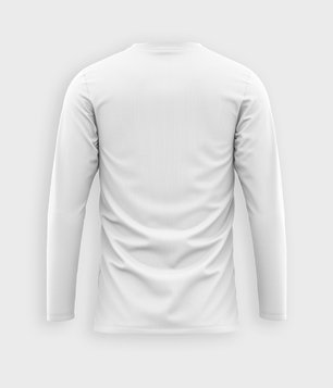Męska koszulka z długim rękawem (bez nadruku, gładka) - biała