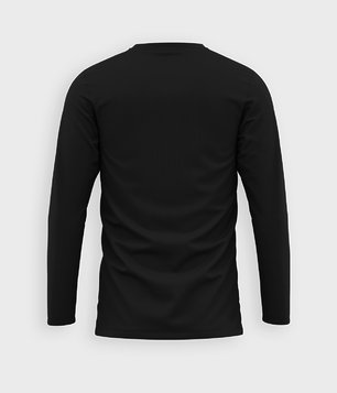 Męska koszulka z długim rękawem (bez nadruku, gładka) - czarna