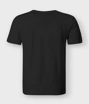 Męska koszulka z luźnym dekoltem (bez nadruku, gładka) - czarna