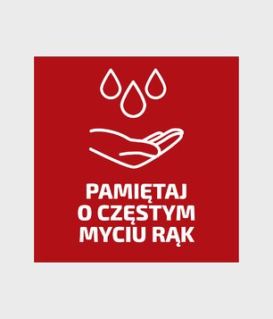 Naklejka informacyjna "Pamiętaj o częstym myciu rąk" 10x10 cm