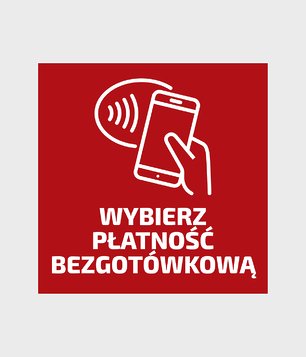 Naklejka informacyjna "Wybierz płatność bezgotówkową" 10x10 cm