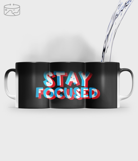 Kubek magiczny (panorama) full print Stay focused