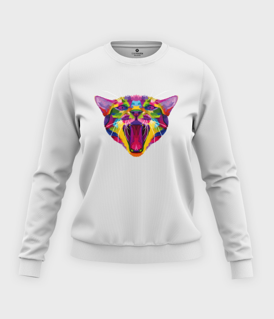 Bluza klasyczna damska Kolorowy kot