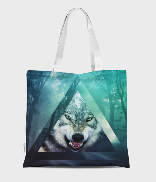 Torba full print Hipster wolf