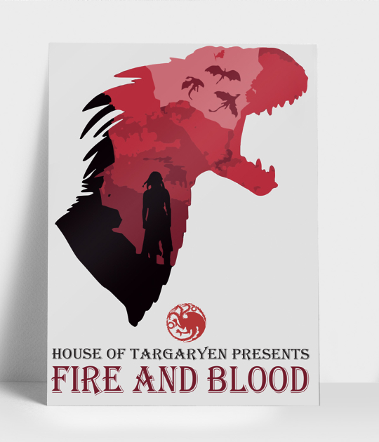 Plakat pionowy A3 Fire and blood