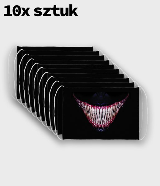 10-pack - Uśmiech venoma - maska na twarz fullprint