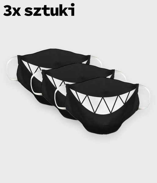 3-pack - Creepy Smile Premium - maska na twarz premium