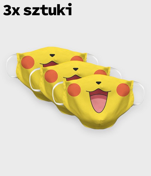 3-pack - Pikachu Premium - maska na twarz premium