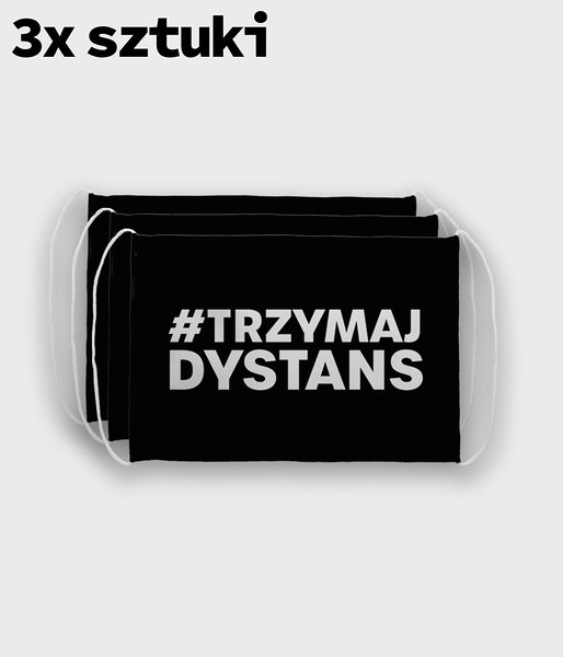 3-pack - Trzymaj dystans - maska na twarz fullprint