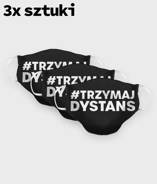 3-pack - Trzymaj Dystans Premium - maska na twarz premium