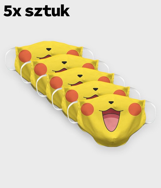5-pack - Pikachu Premium - maska na twarz premium