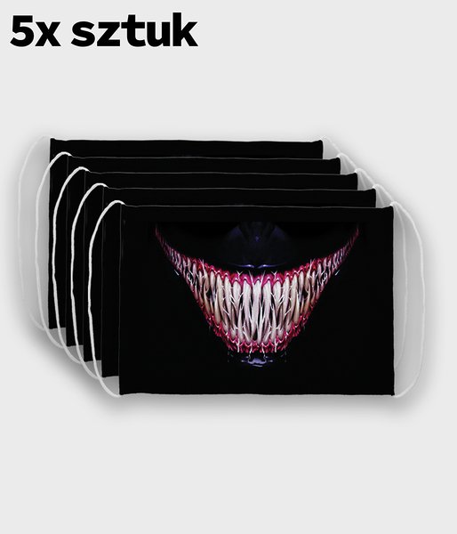 5-pack - Uśmiech Venoma - maska na twarz fullprint