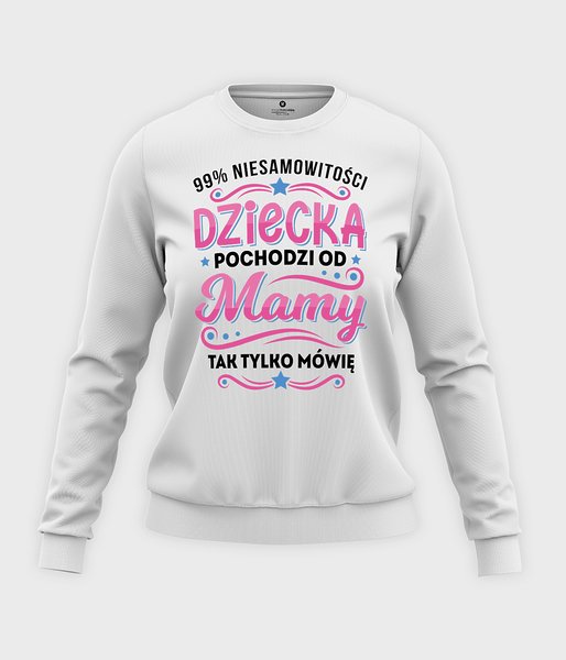 99% niesamowitości dziecka - bluza klasyczna damska