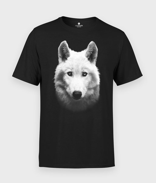 Biały wilk 3d - koszulka męska