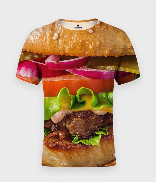 Burger z bliska - koszulka męska fullprint