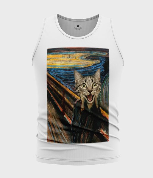 Cat scream painting - koszulka męska bez rękawów