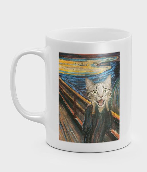 Cat scream painting - kubek