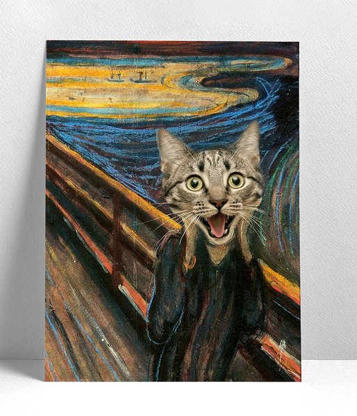 Cat Scream Painting - plakat pionowy a3