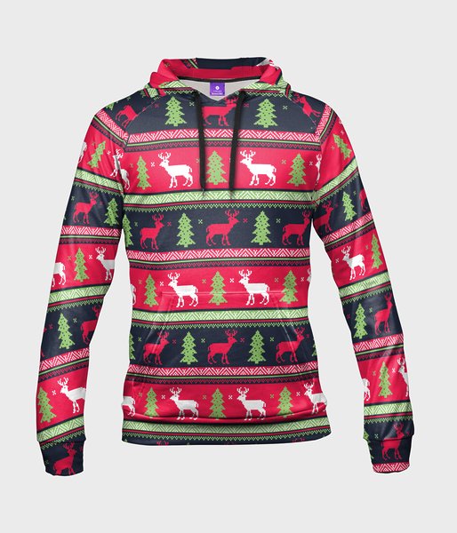 Christmas sweater  - bluza damska fullprint z kapturem
