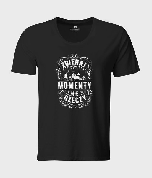 Collect moments not things - koszulka męska z luźnym dekoltem