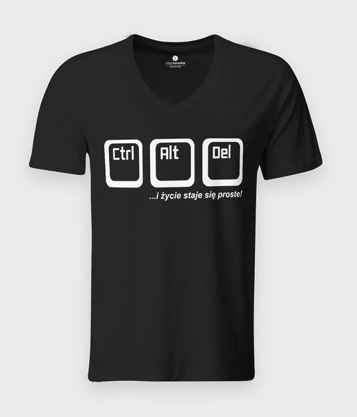 Ctrl + Alt + del - koszulka męska v-neck