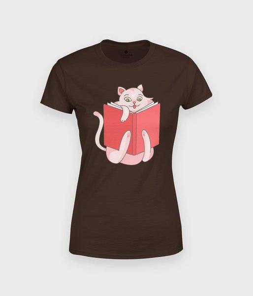 Czytający Kot - koszulka damska