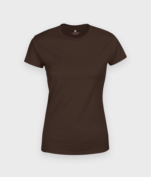 Damska koszulka (bez nadruku, gładka) - brązowa