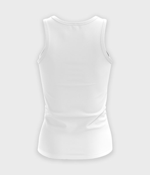 Damska koszulka bez rękawów (bez nadruku, gładka) - biała-2