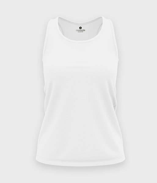 Damska koszulka bez rękawów (bez nadruku, gładka) - biała