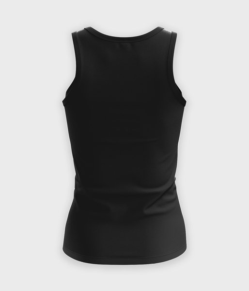 Damska koszulka bez rękawów (bez nadruku, gładka) - czarna-2