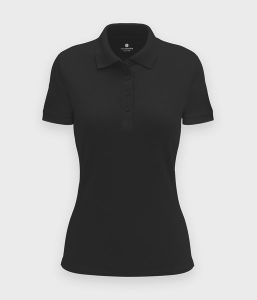 Damska koszulka polo (bez nadruku, gładka) - czarna