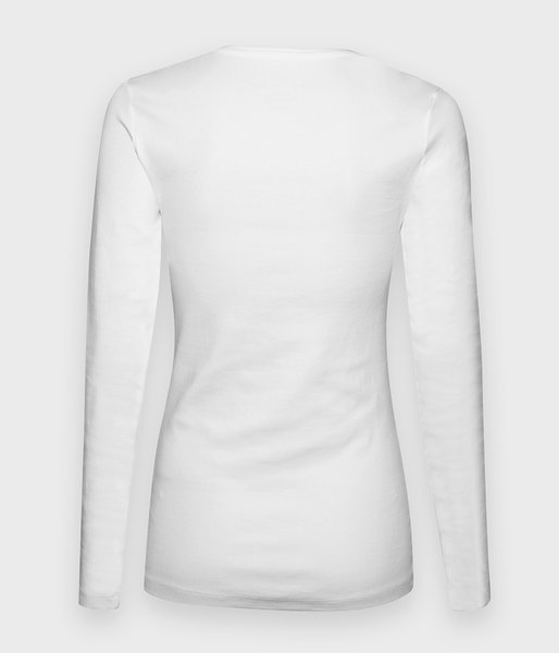 Damska koszulka z długim rękawem (bez nadruku, gładka) - biała-2