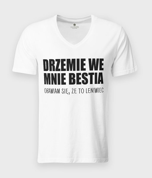 Drzemie we mnie  bestia - koszulka męska v-neck