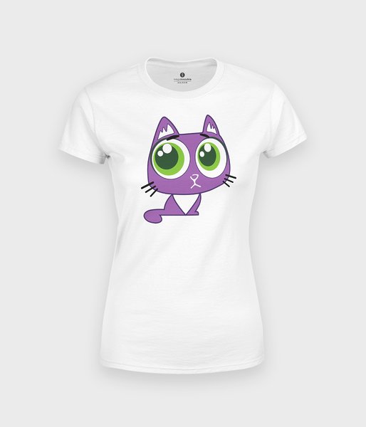 Fioletowy kociak - koszulka damska