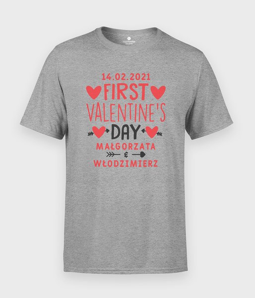 First Valentines Day + imiona - koszulka męska