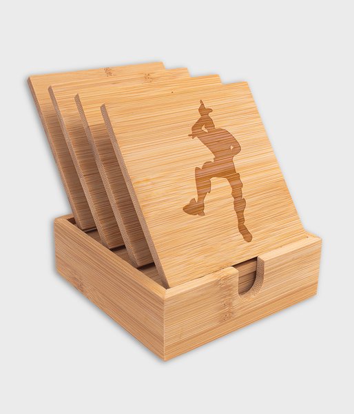 Fortnite Sylwetka - drewniane podkładki pod kubek - zestaw 4 sztuk