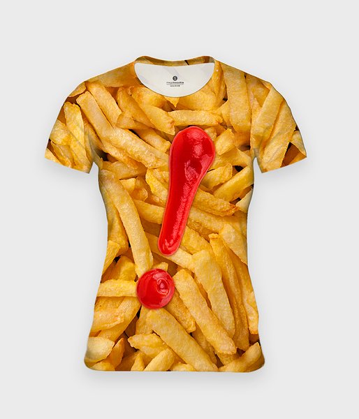 Frytki z ketchupem - koszulka damska fullprint